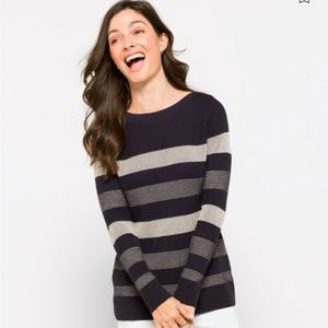 Market & Spruce Tawnee cotton blend waffle knit pullover Navy, size M